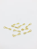 1 x Dainty 18K Gold Plated Arrow Pendant with Cubic Zirconia, 17x3.5mm (1039)