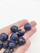 1 x Puffy Heart Sodalite Pendant, 19x15mm Gemstone Charm (1074)