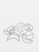 8 x Stainless Steel Moon Jewellery Connectors, 26x18mm Moon Bezels (1101)