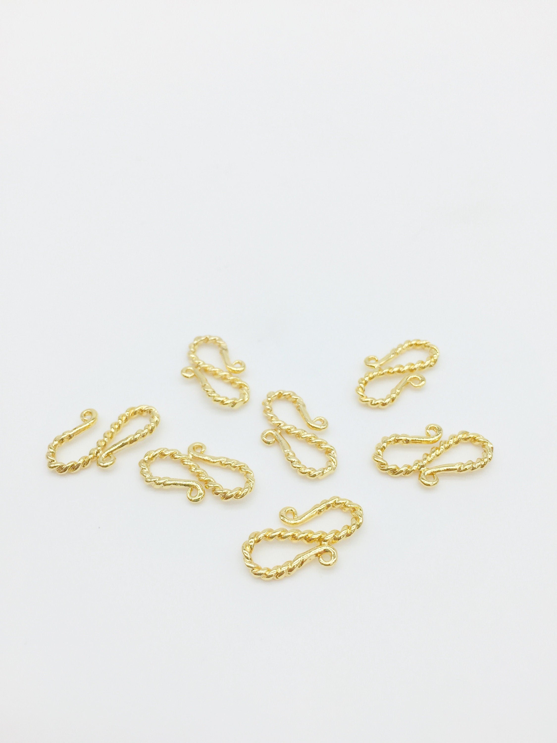2 x 18K Gold Plated S-Hook Clasps, 19x11mm (1115)