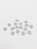 2 x Platinum Plated Four Leaf Clover Charms, 10x9mm (0142S)