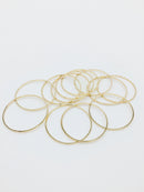12 x Gold Plated Round Linking Rings, 35mm (2460)