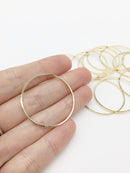 12 x Gold Plated Round Linking Rings, 35mm (2460)