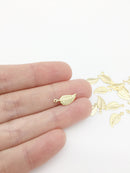 20 x  Gold Plated Stainless Steel Leaf Charms, 14x6mm (3297)