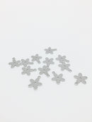 16 x Stainless Steel Flower Charms, 16x13mm (3295)
