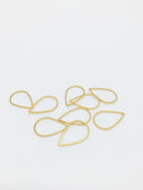 4 x Gold Plated Stainless Steel Teardrop Links, 20x13mm (3321)