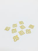 12 x Raw Brass Filigree Blanks, 16x13mm Gold Tone Filigree Embellishments (2855)