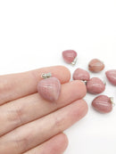 1 x Puffy Heart Natural Rhodochrosite Pendant, 19x15mm (1200)