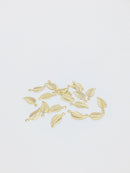 20 x  Gold Plated Stainless Steel Leaf Charms, 14x6mm (3297)