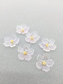 2 x 3D Translucent Acrylic Flower Cabochons, 20mm (3270)