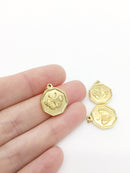 1 x Gold Plated Hexagon Butterfly Charm, 18x15mm (3272)