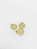 1 x Gold Plated Hexagon Butterfly Charm, 18x15mm (3272)