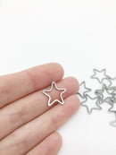 10 x Stainless Steel Star Jewellery Links, 17mm (3274)
