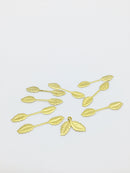 10 x Raw Brass Double Leaf Stamping Blanks, 34x7mm (2854)