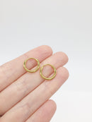 1 pair x Gold Plated Stainless Steel Hoop Earrings, 14mm (3313)