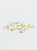 1 pair x 18K Gold Plated Cubic Zirconia Earring Hooks Micro Pave with Loops 21x10mm (3310)