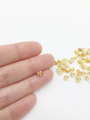 50 x Gold Plated Stainless Steel Earring Nuts, 5mm Stainless Steel Stud Backs (2818)