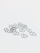 12 x Stainless Steel Double Heart Jewellery Connectors, 13.5x10mm (3291)