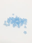 100 x Tiny Blue Frosted Flower Beads, 10x5mm (3398)