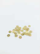 40 x 18K Gold Plated Flat Round Spacer Beads, 6mm Disc Beads (2862)
