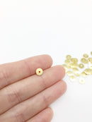 40 x 18K Gold Plated Flat Round Spacer Beads, 6mm Disc Beads (2862)
