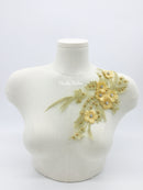 Gold Embroidery Lace Applique, 26x15.5cm 3D Flowers Patch