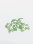 10 x Tiny Green Enamel Filigree Leaf Pendants, 11.5x5.5mm (2821)