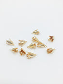 2 x 24K Gold Plated Bell Flower Charms, 13x9mm (2817)