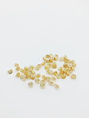 50 x Gold Plated Stainless Steel Earring Nuts, 5mm Stainless Steel Stud Backs (2818)