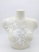 1 pair x Large Off-white Embroidered Lace Appliques, 46x24cm