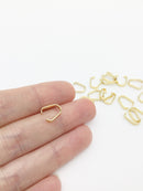 10 x Gold Plated Chain Link Connectors, 10x7mm (3287)