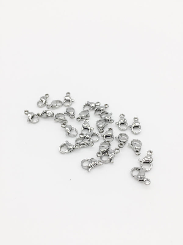 20 x Stainless Steel Lobster Clasps 10x6mm (SS002)