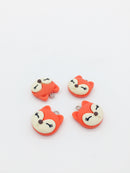 1 x Cute Fox Resin Charm, 20x18mm Fox Pendant (3364)