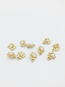 6 x Gold Pearl Flower Connectors, 14x11.5mm (1589)