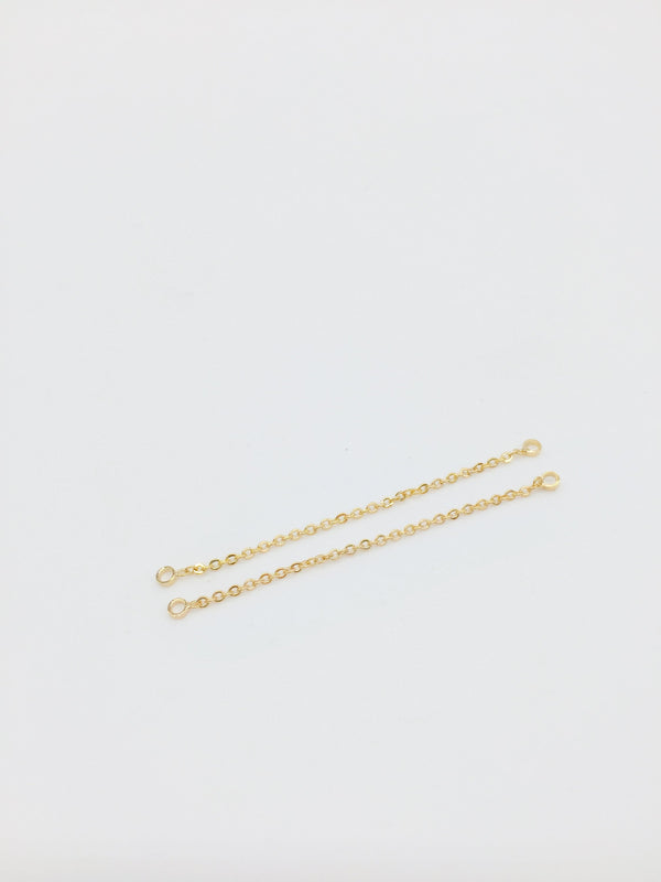 1 pair x 18K Gold Fine Chain Earring Connectors, 55x1mm (1595)
