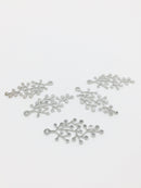 6 x Rhodium Dotted Branch Pendants, 36x18mm (1602)