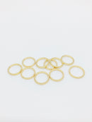 4 x 18K Gold Plated Circle Connectors, 15mm (1566)