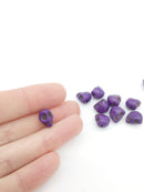 10 x Purple Skull Drilled Beads, 14x11.5mm