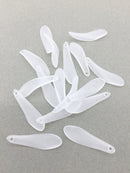 50 x Frosted White Long Petal Charms, 35x10.5mm Lucite Leaves (3374)