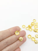 100 x Gold Filigree Flower Bead Caps, 11mm (3247)