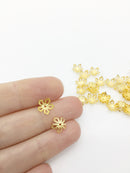 100 x Metal Gold Filigree Flower Bead Caps, 8mm (3244)