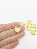 1 x 18K Gold Plated CZ Star Pendants, 13x11mm (1581)