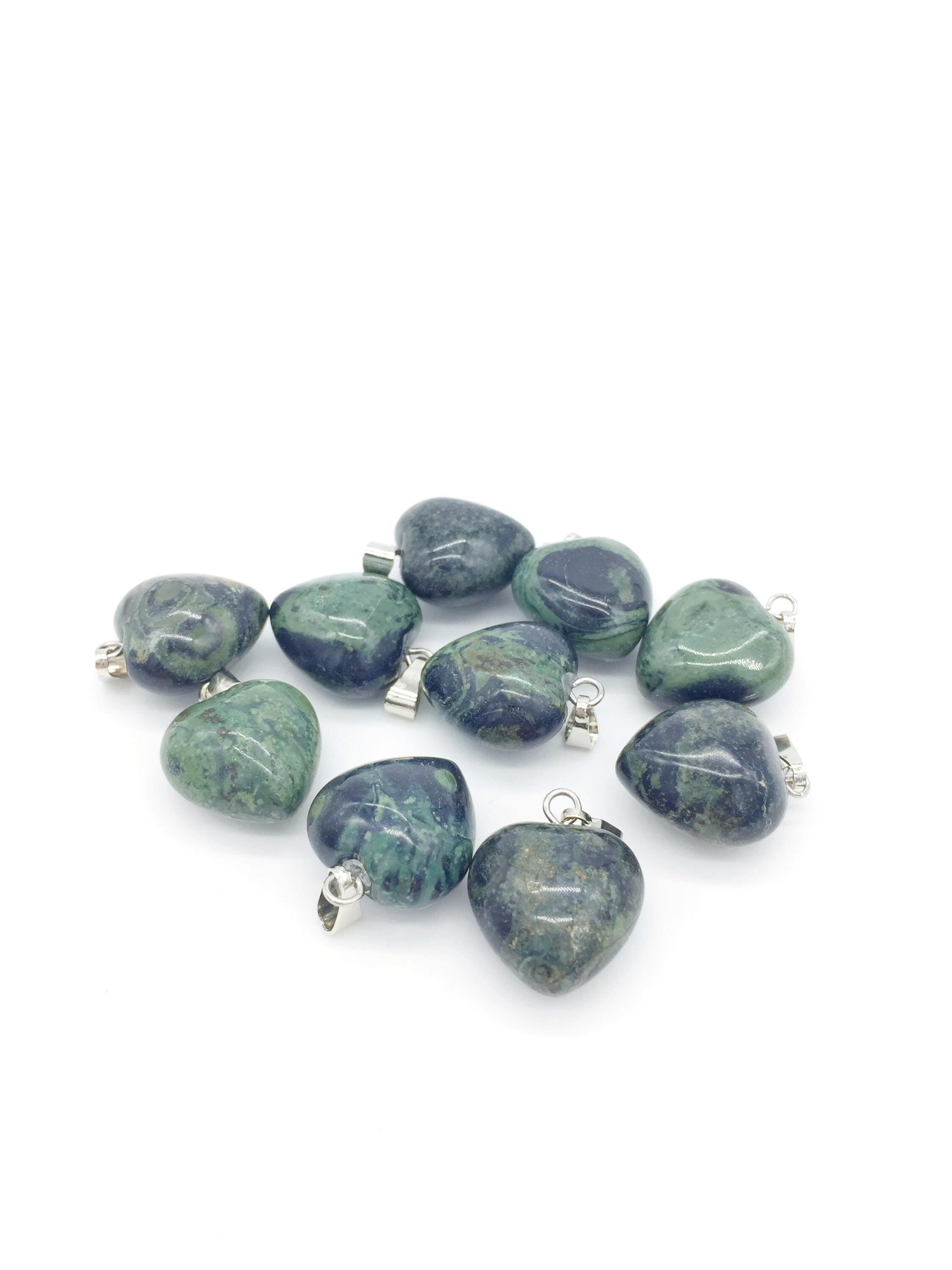 1 x Puffy Heart Kambaba Jasper Pendant, 19x15mm (1534)