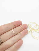 8 x 18K Gold Plated Brass Scalloped Edge Hoop Jewellery Connectors, 25mm (1563)