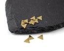 16 x Raw Brass Dotted Triangle Charms, 6x11mm (C0383)