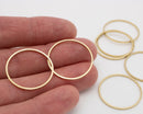 10 x Raw Brass Open Round Linking Rings, 25x1mm (C0639)