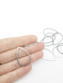 8 x Stainless Steel Teardrop Links, 29mm Teardrop Jewellery Connectors (3246)