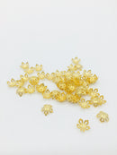 100 x Metal Gold Filigree Flower Bead Caps, 8mm (3244)
