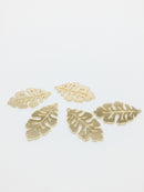 1 x Solid 18K Gold Plated Oak Leaf Pendants, 33x19mm (1262)