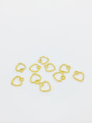 10 x Small Open Back Heart Bezel Charms, 12x10.5mm (1268)